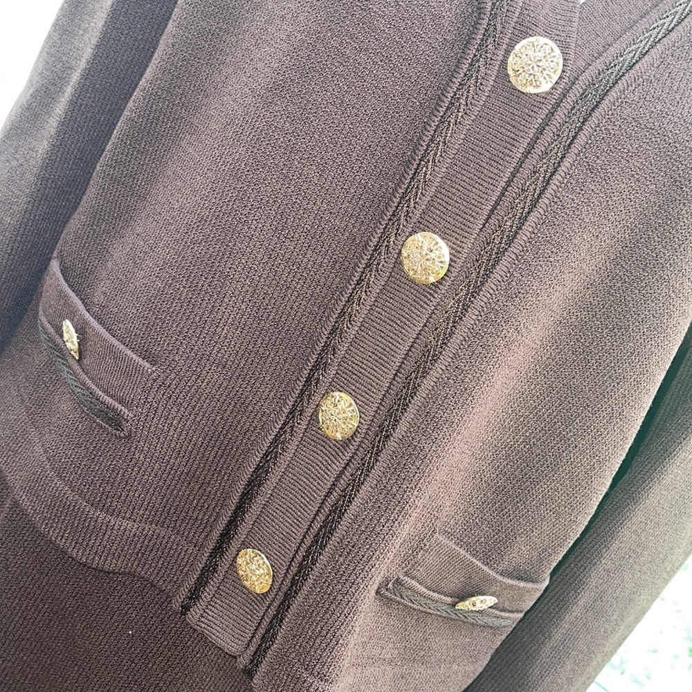 3 piece ST JOHN SUIT | Maggie Gray | Brown | SILK Blouse a treasure - Picture 8 of 13